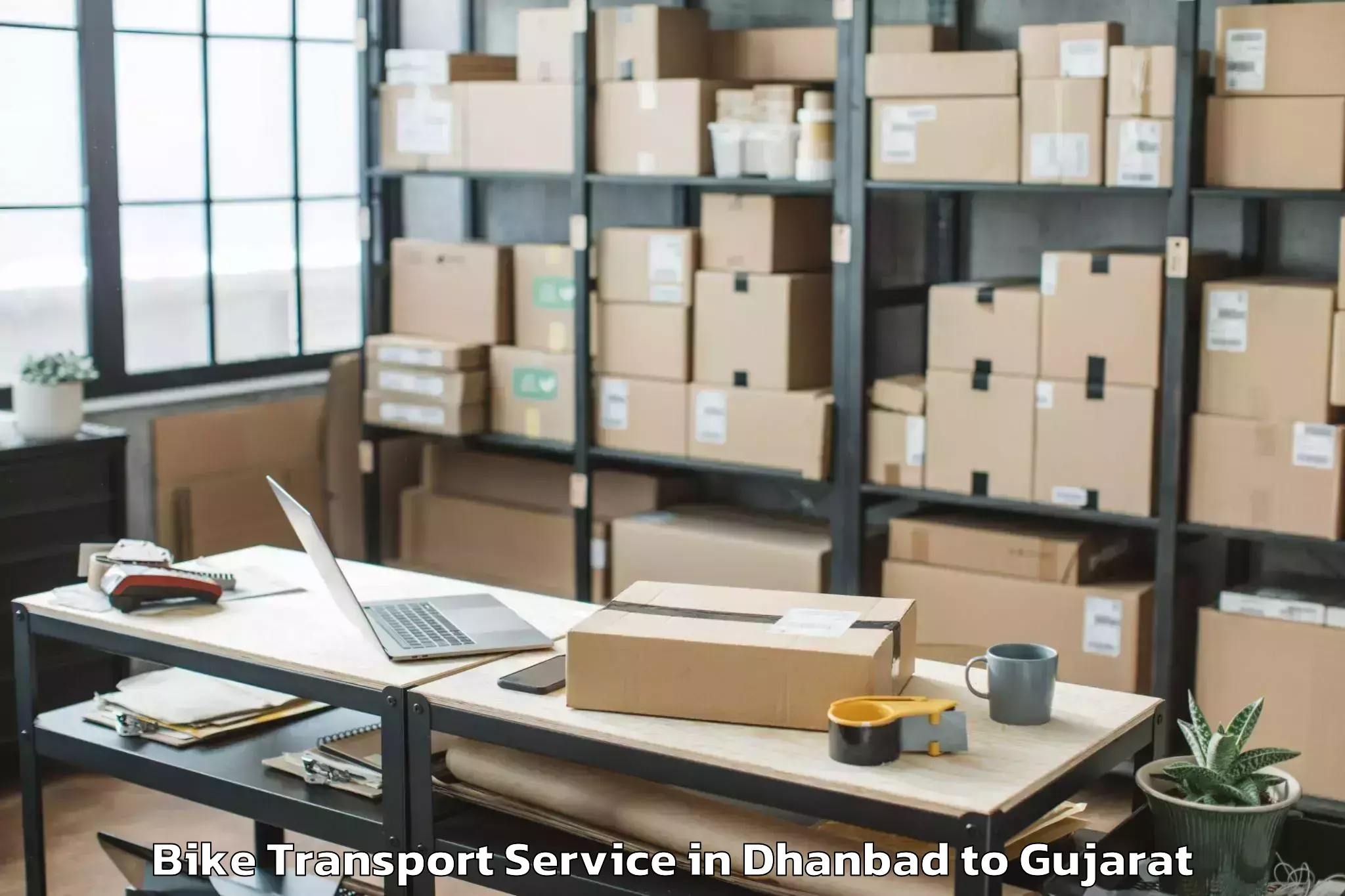 Top Dhanbad to Palitana Bike Transport Available